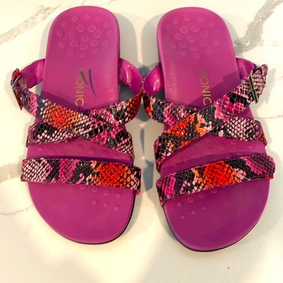 Vionic Shoes - Vionic Snakeprint purple sandals